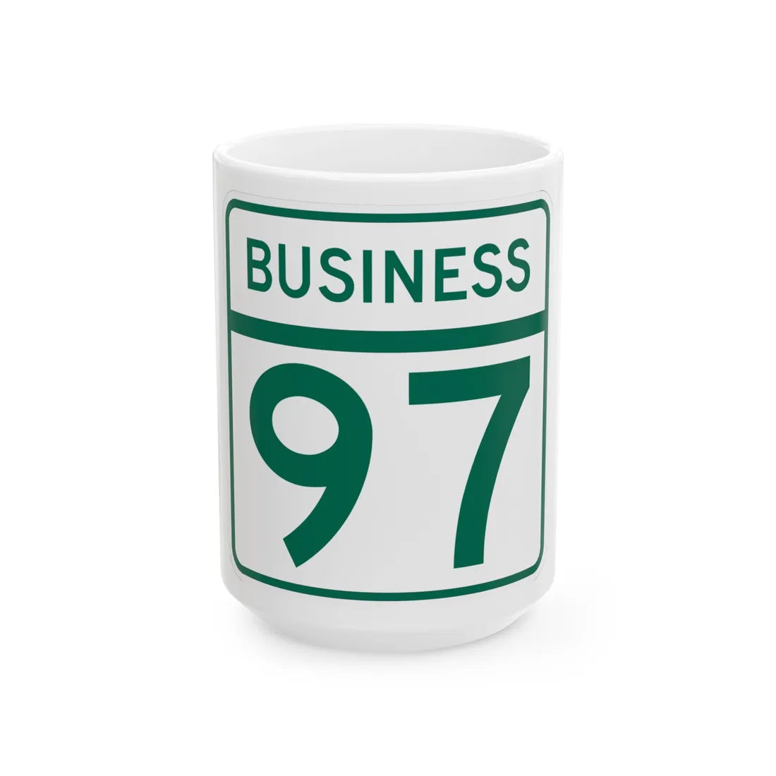 MD Route 97 Business (Maryland) (Road Sign) White Coffee Mug 15oz - Go Mug Yourself