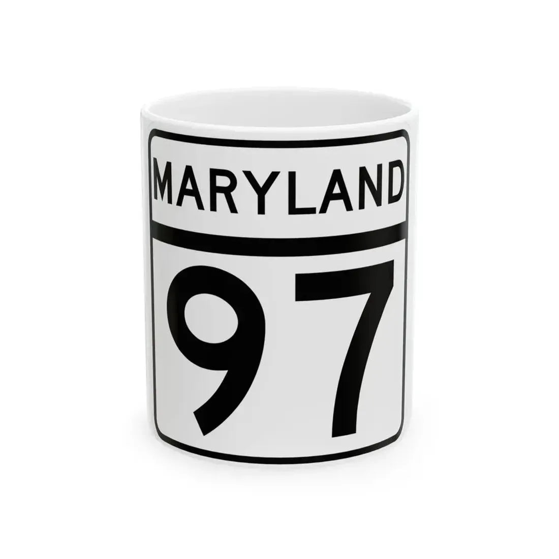 MD Route 97 (Maryland) (Road Sign) White Coffee Mug 11oz - Go Mug Yourself