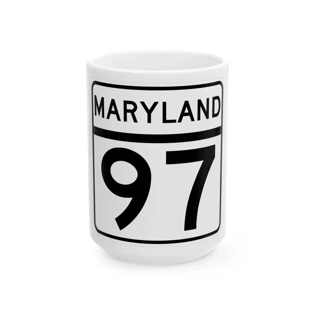 MD Route 97 (Maryland) (Road Sign) White Coffee Mug 15oz - Go Mug Yourself