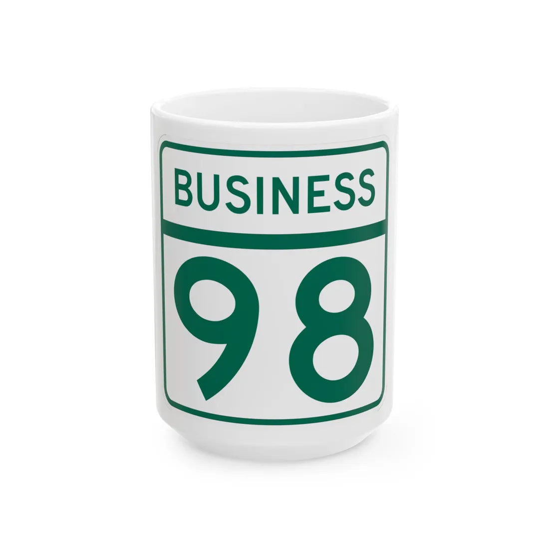 MD Route 98 Business (Maryland) (Road Sign) White Coffee Mug 15oz - Go Mug Yourself