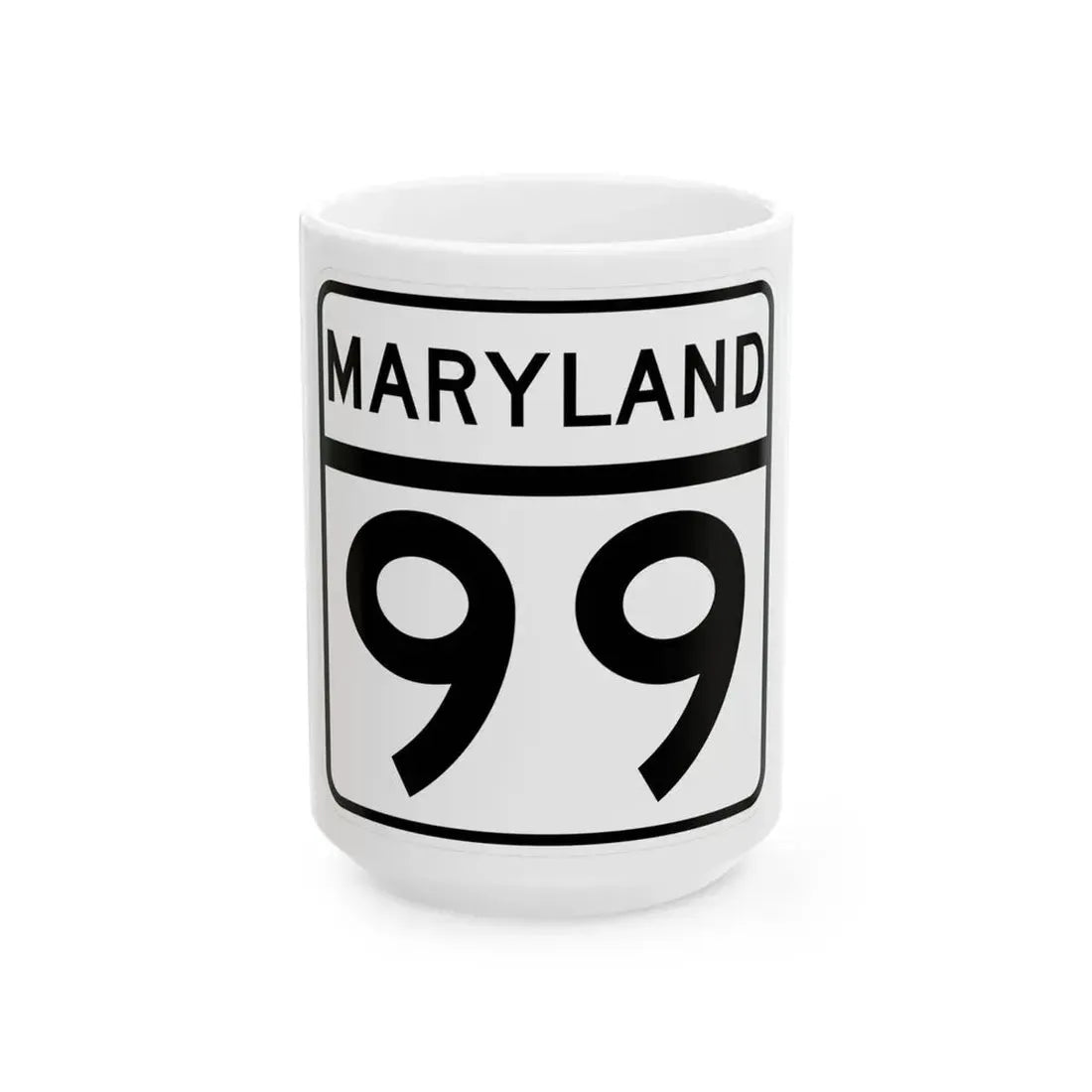 MD Route 99 (Maryland) (Road Sign) White Coffee Mug 15oz - Go Mug Yourself