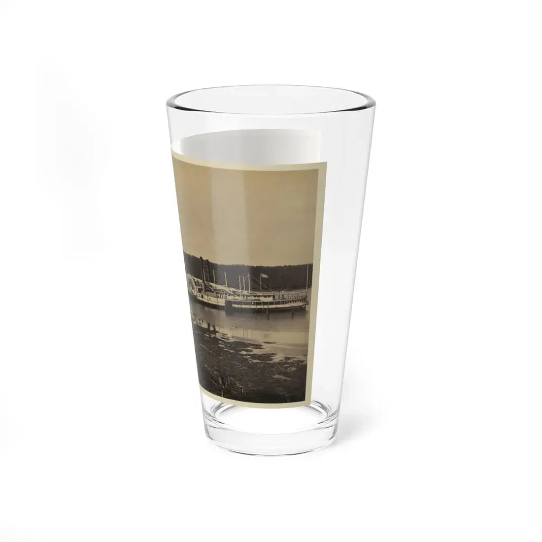 Medical Supply Ships Connecticut And Planter Docked At A Wharf On The Appomattox River (U.S. Civil War) Pint Glass 16oz - Go Mug Yourself