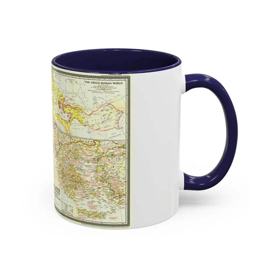 Mediterranean - Classical Lands (1949) (Map) Accent Coffee Mug - Go Mug Yourself