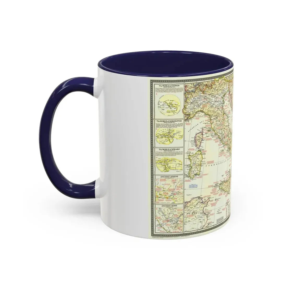 Mediterranean - Classical Lands (1949) (Map) Accent Coffee Mug - Go Mug Yourself
