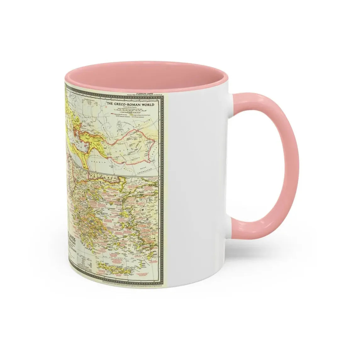 Mediterranean - Classical Lands (1949) (Map) Accent Coffee Mug - Go Mug Yourself