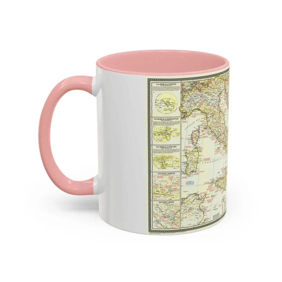 Mediterranean - Classical Lands (1949) (Map) Accent Coffee Mug - Go Mug Yourself