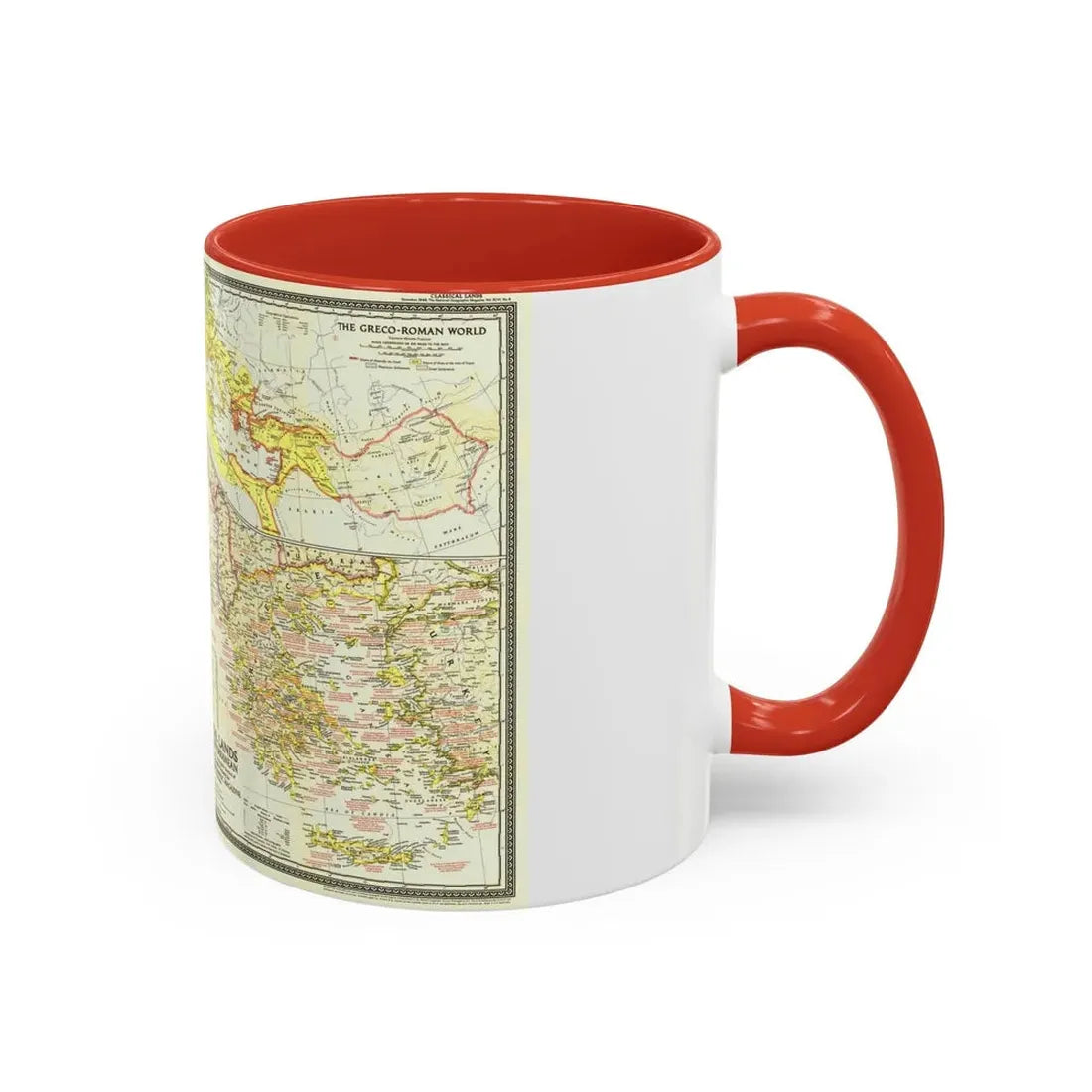 Mediterranean - Classical Lands (1949) (Map) Accent Coffee Mug - Go Mug Yourself