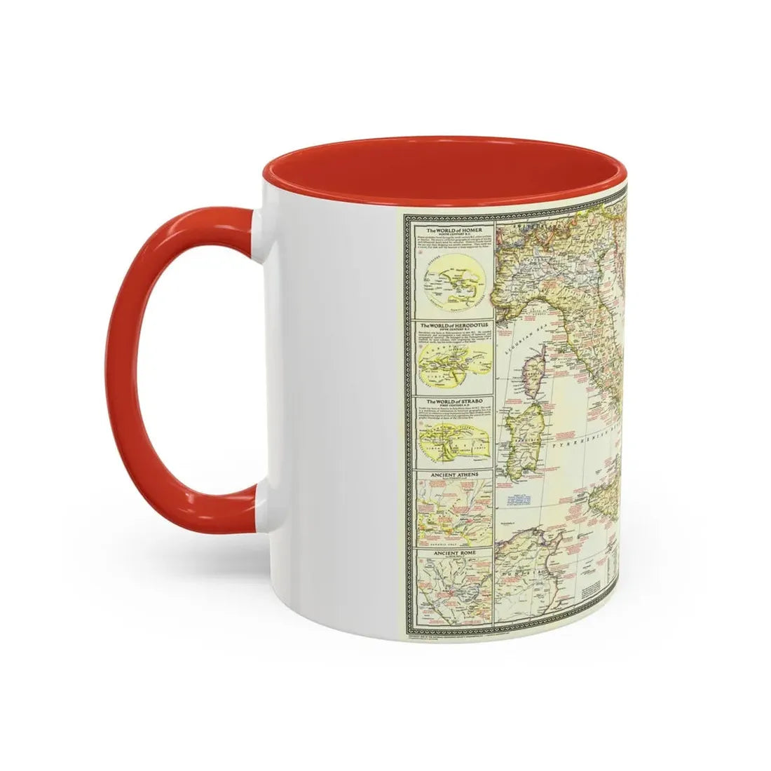 Mediterranean - Classical Lands (1949) (Map) Accent Coffee Mug - Go Mug Yourself