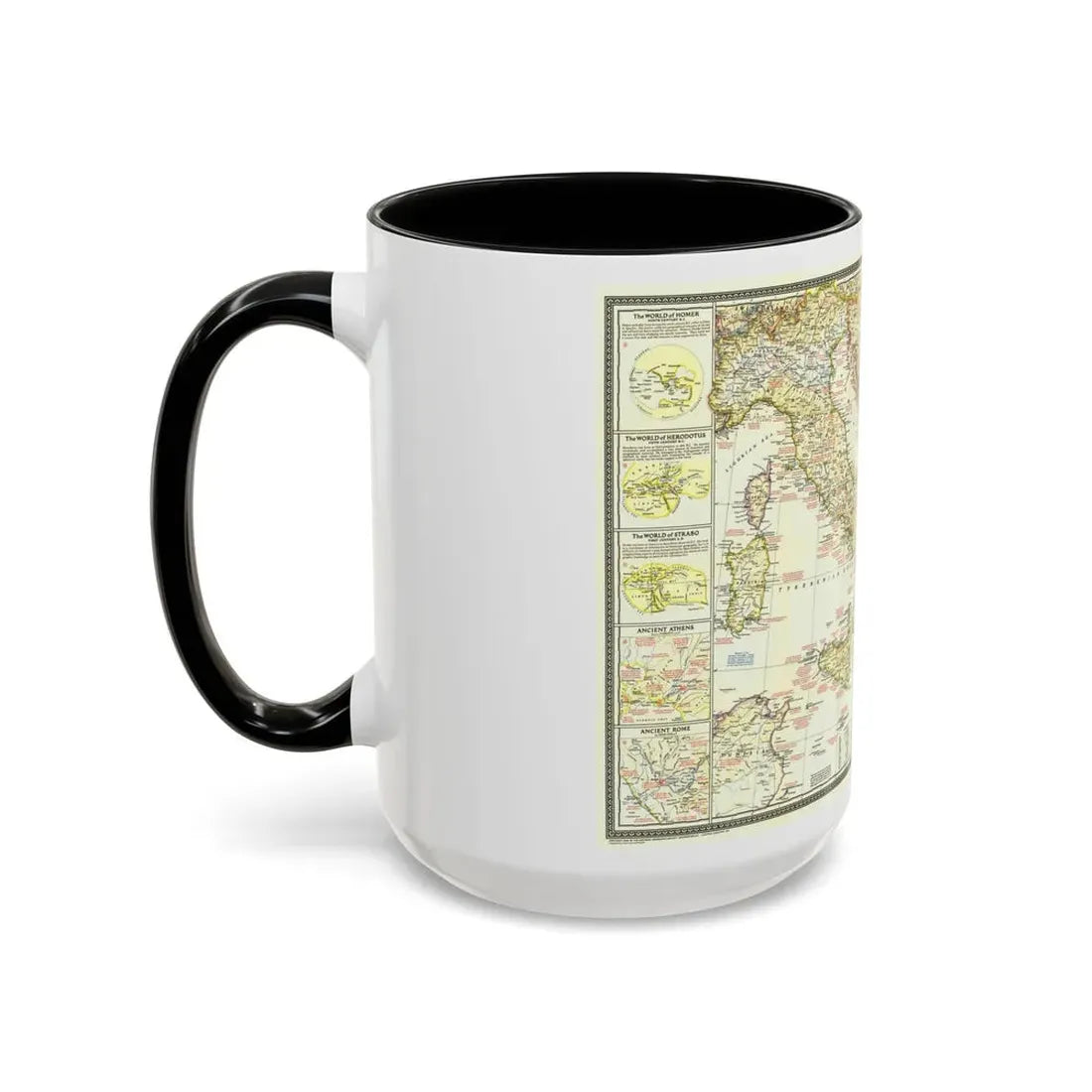 Mediterranean - Classical Lands (1949) (Map) Accent Coffee Mug - Go Mug Yourself