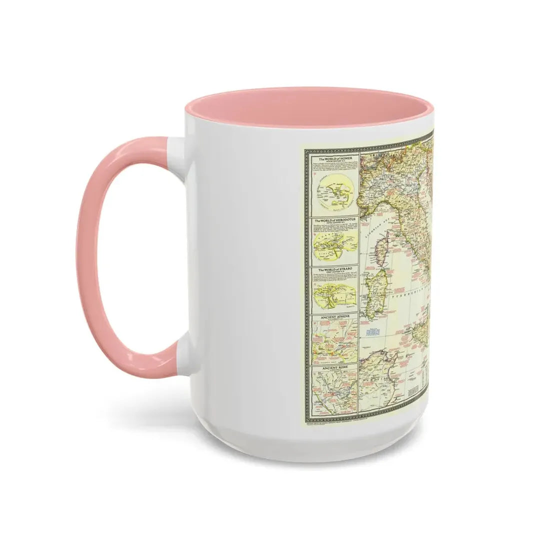 Mediterranean - Classical Lands (1949) (Map) Accent Coffee Mug - Go Mug Yourself