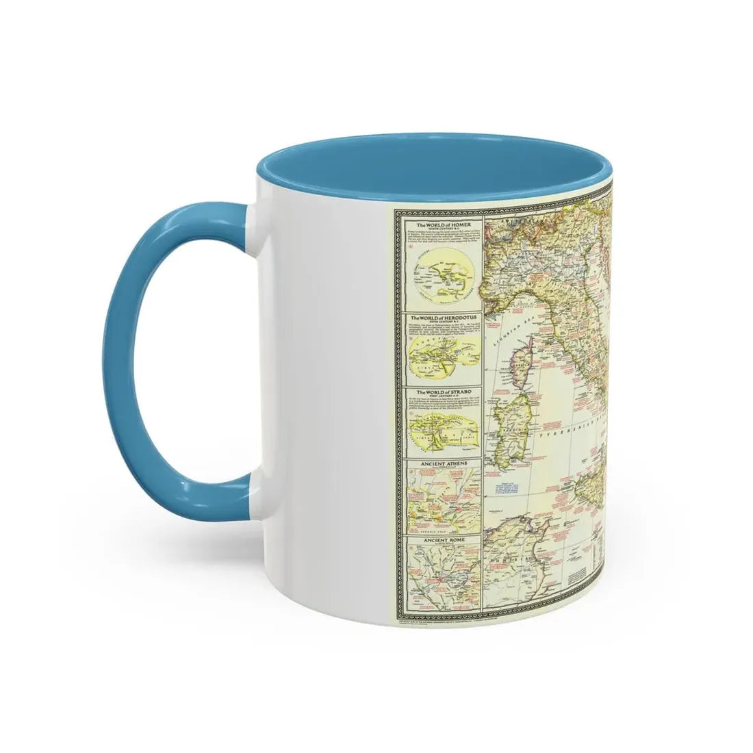 Mediterranean - Classical Lands (1949) (Map) Accent Coffee Mug - Go Mug Yourself