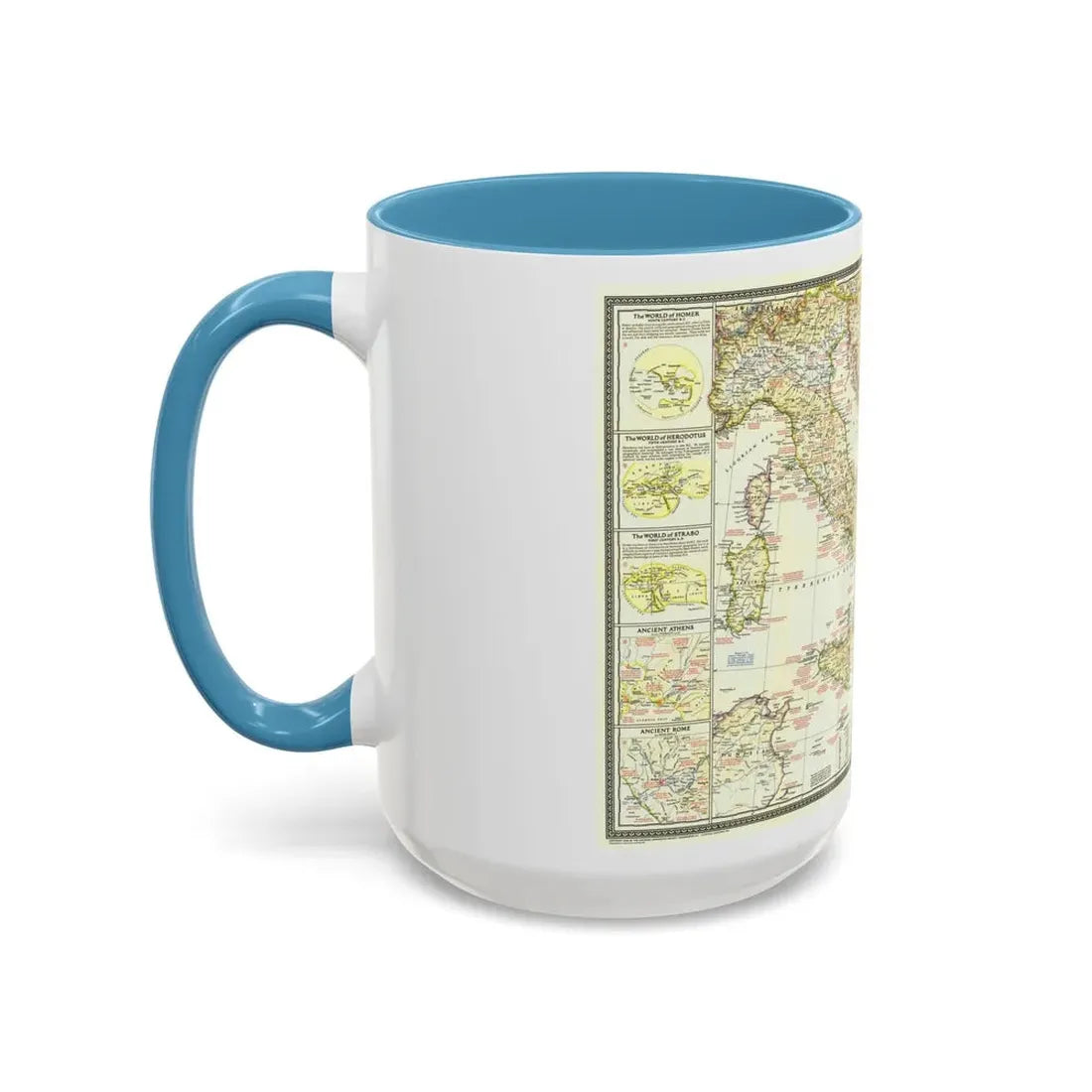 Mediterranean - Classical Lands (1949) (Map) Accent Coffee Mug - Go Mug Yourself