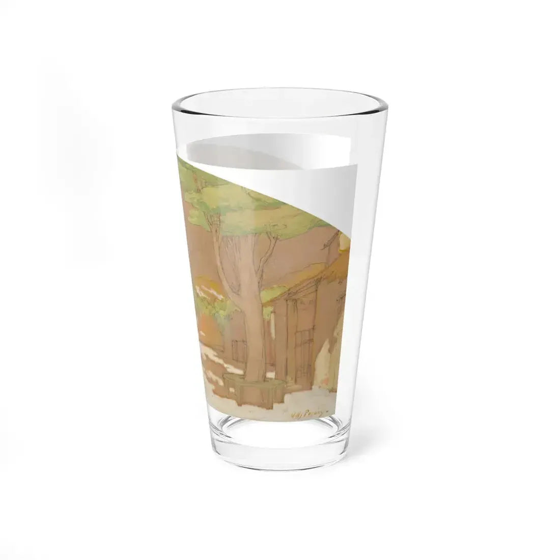 Mediterranean Scene (Magazine Illustration) Pint Glass 16oz - Go Mug Yourself