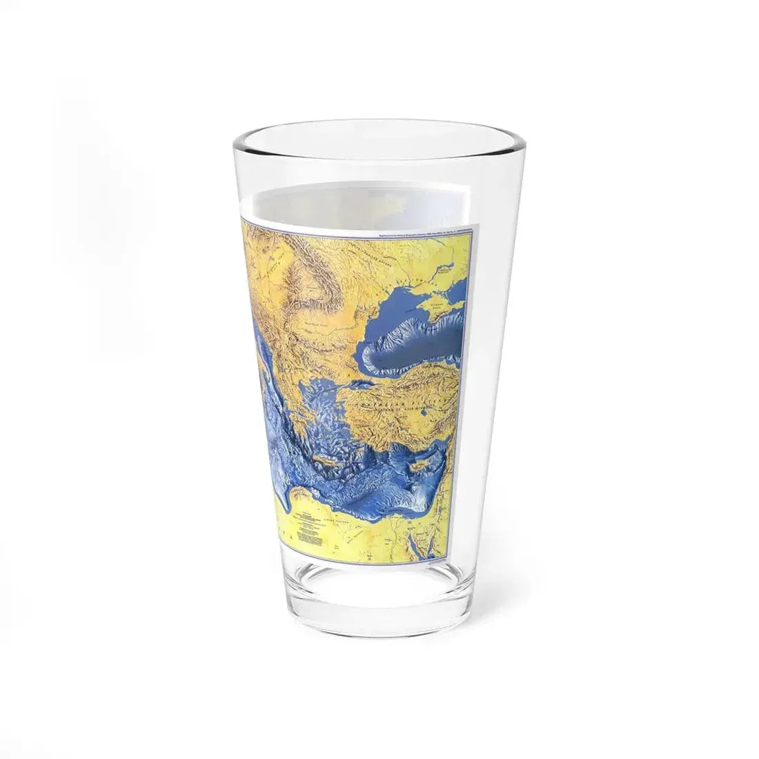 Mediterranean Seafloor (1982) (Map) Pint Glass 16oz - Go Mug Yourself