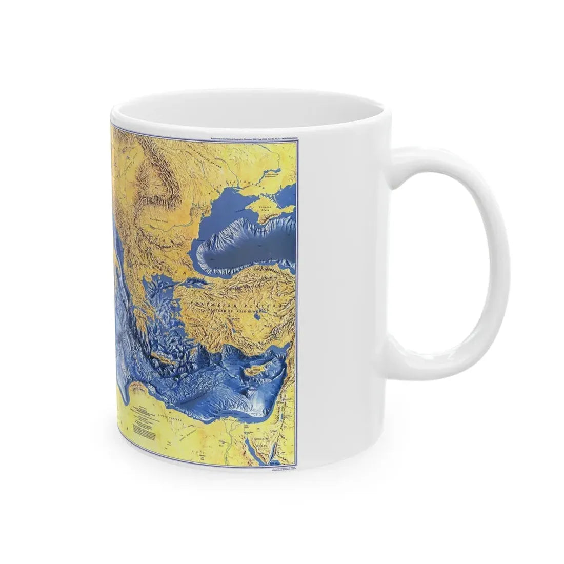 Mediterranean Seafloor (1982) (Map) White Coffee Mug - Go Mug Yourself