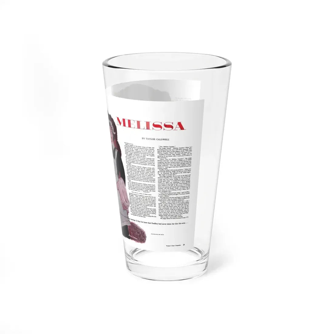Melissa, part 2, Woman's Home Companion, May 1948 (Magazine Illustration) Pint Glass 16oz - Go Mug Yourself