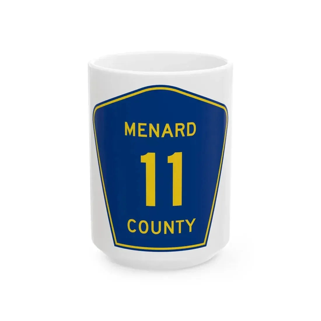 Menard County 11 (Illinois) (Road Sign) White Coffee Mug 15oz - Go Mug Yourself