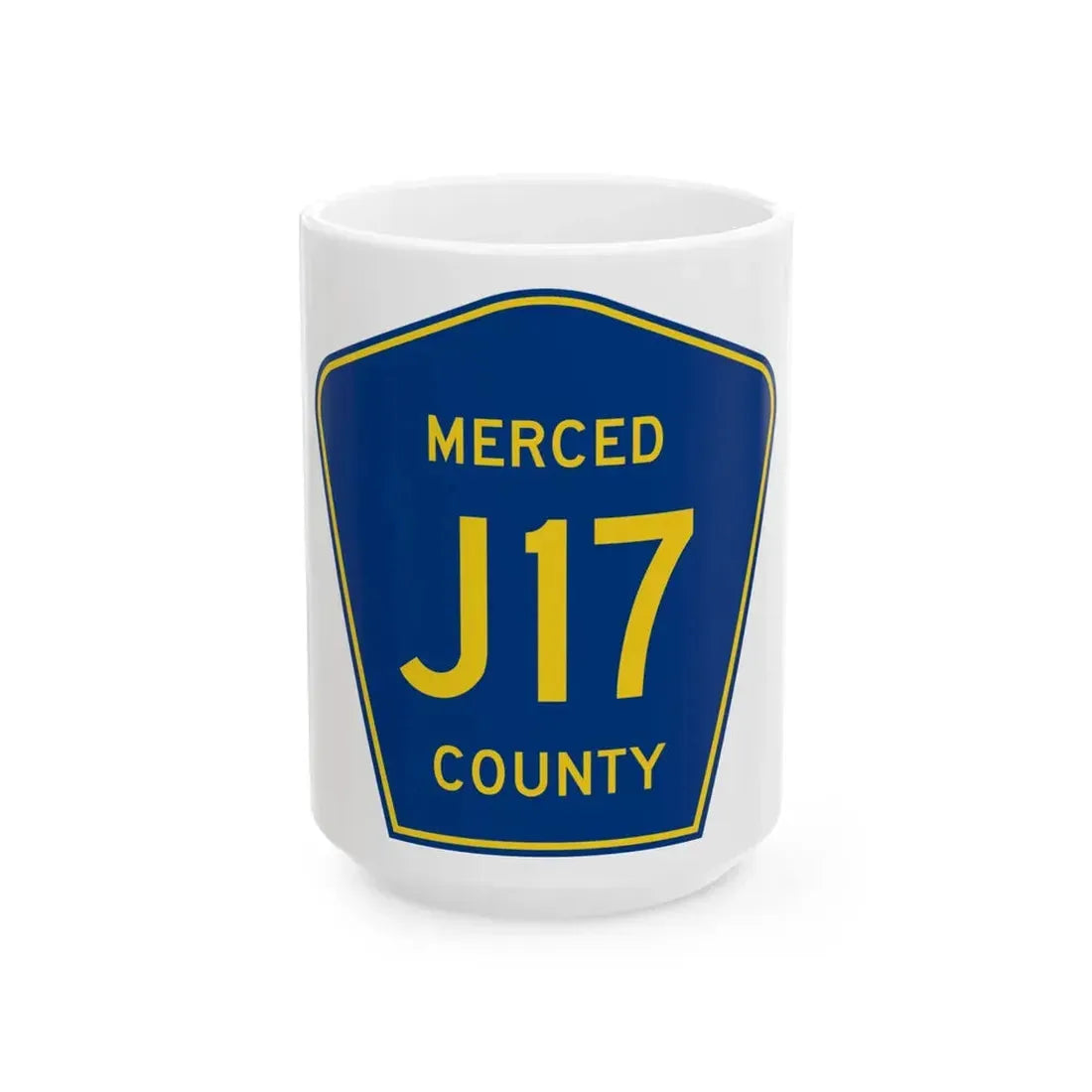 Merced County J17 (California) (Road Sign) White Coffee Mug 15oz - Go Mug Yourself