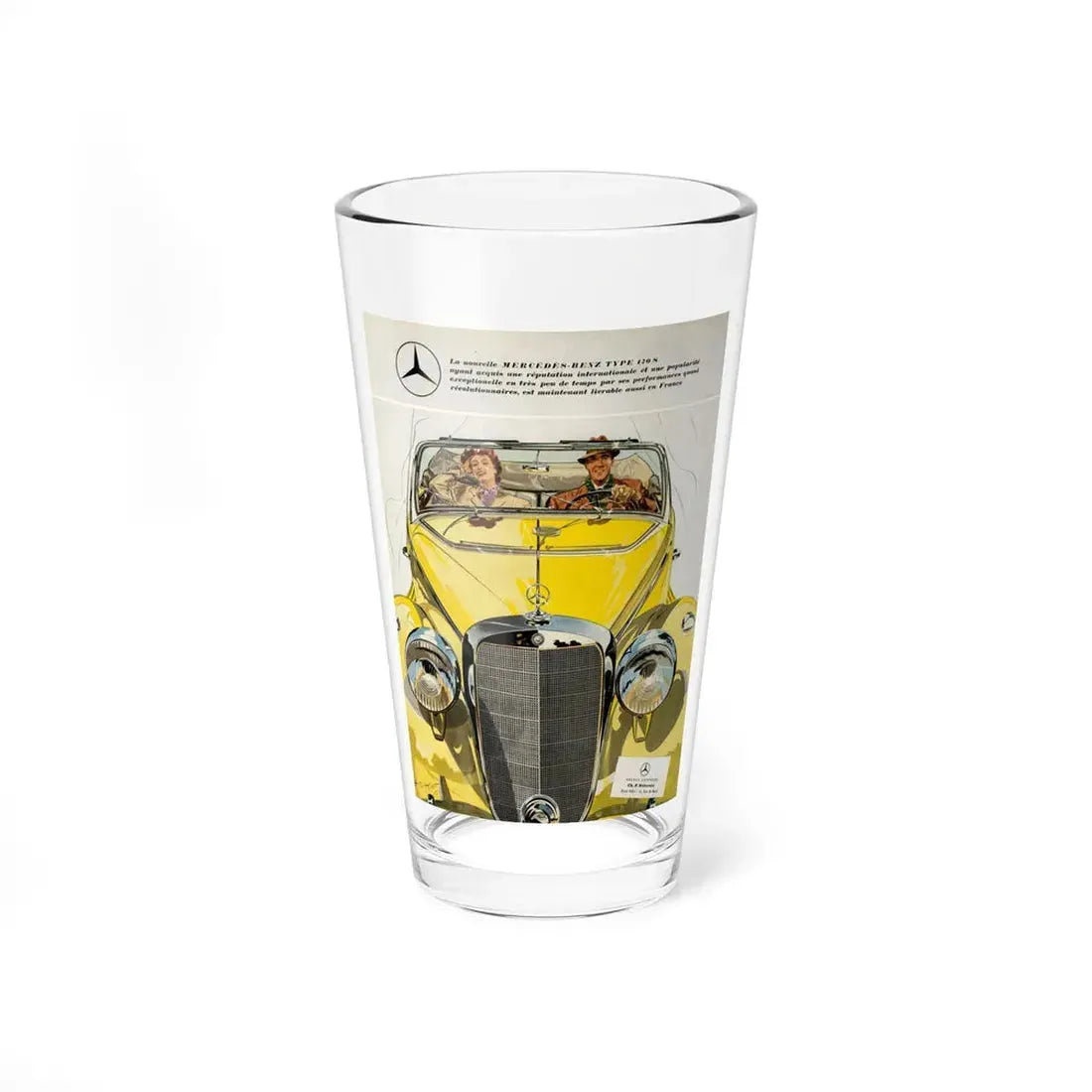 Mercedes-Benz, Type 170S, advertisement, Plaisir de France, October 1950 (Magazine Illustration) Pint Glass 16oz 16oz - Go Mug Yourself