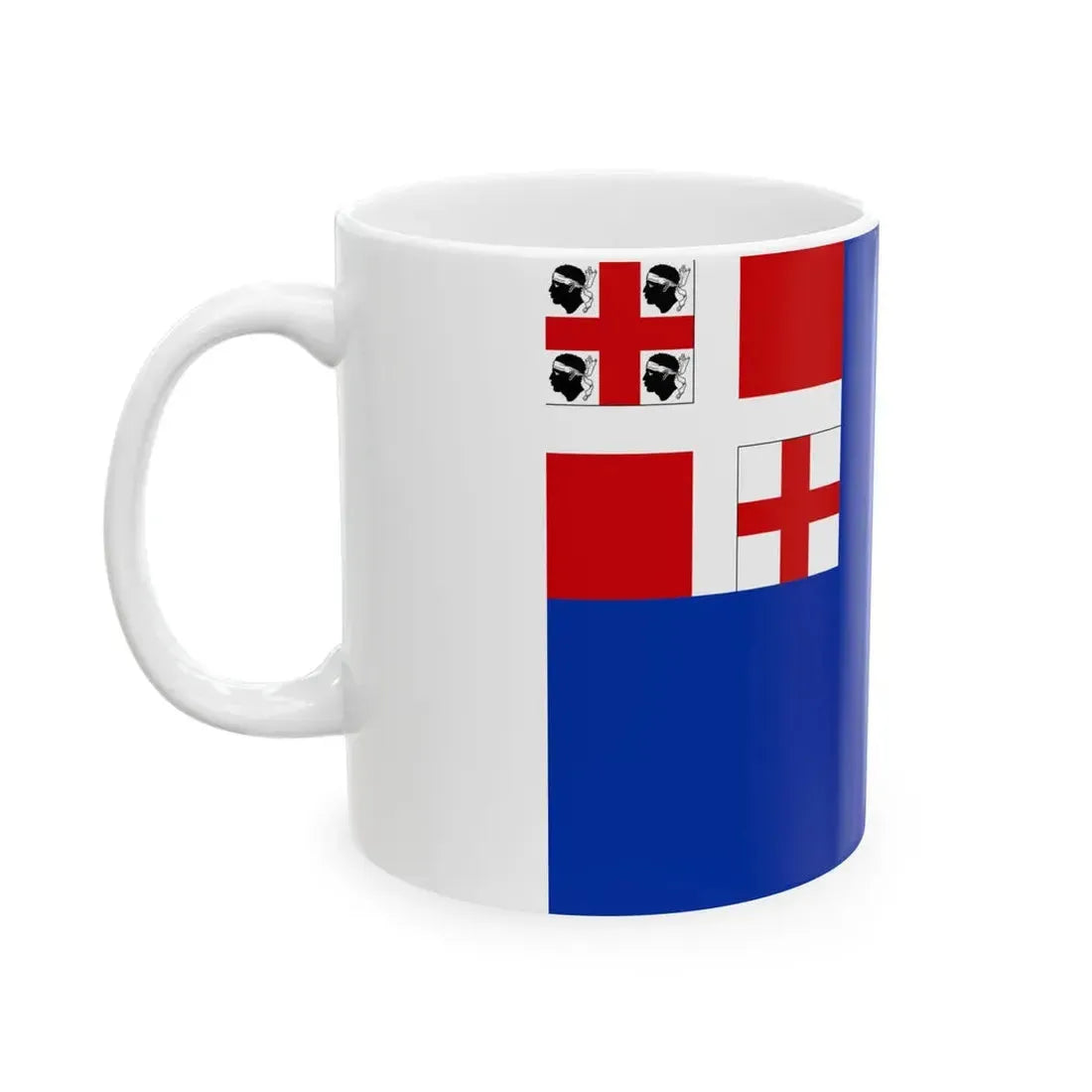 Merchant Flag and War Ensign of the Kingdom of Sardinia 1814-1816 (Italy) White Coffee Mug - Go Mug Yourself