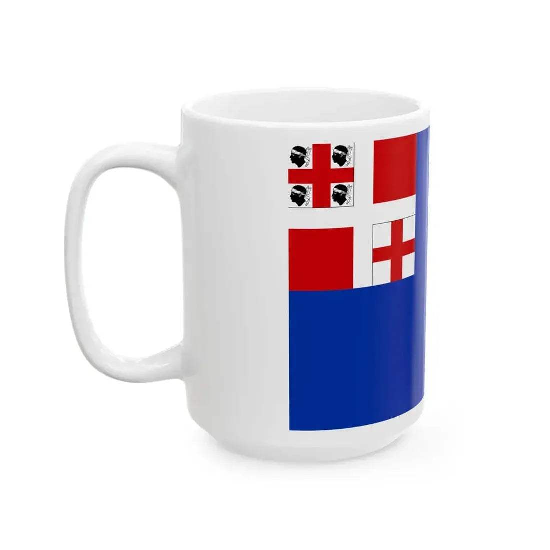 Merchant Flag and War Ensign of the Kingdom of Sardinia 1814-1816 (Italy) White Coffee Mug - Go Mug Yourself