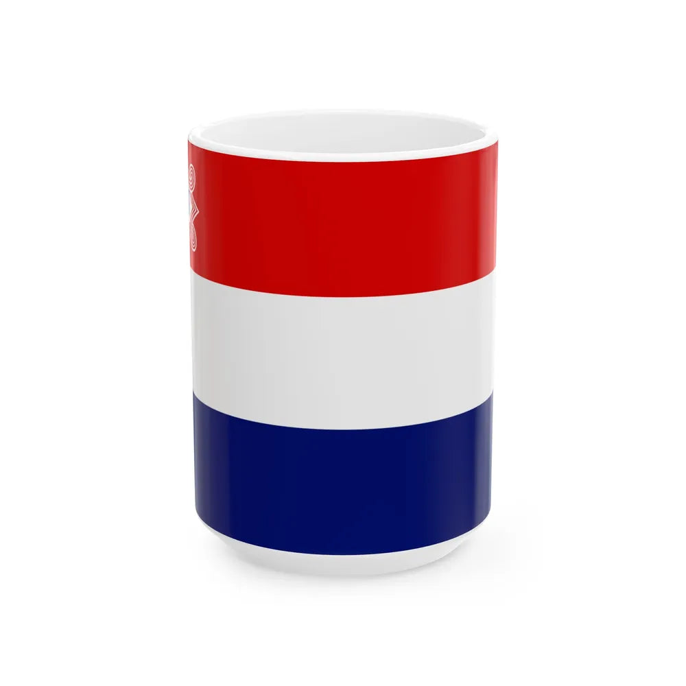 Merchant flag of the Independent State of Croatia (Croatia) White Coffee Mug 15oz - Go Mug Yourself