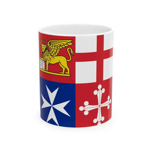 Merchant Naval Jack of Italy (Italy) White Coffee Mug 11oz - Go Mug Yourself