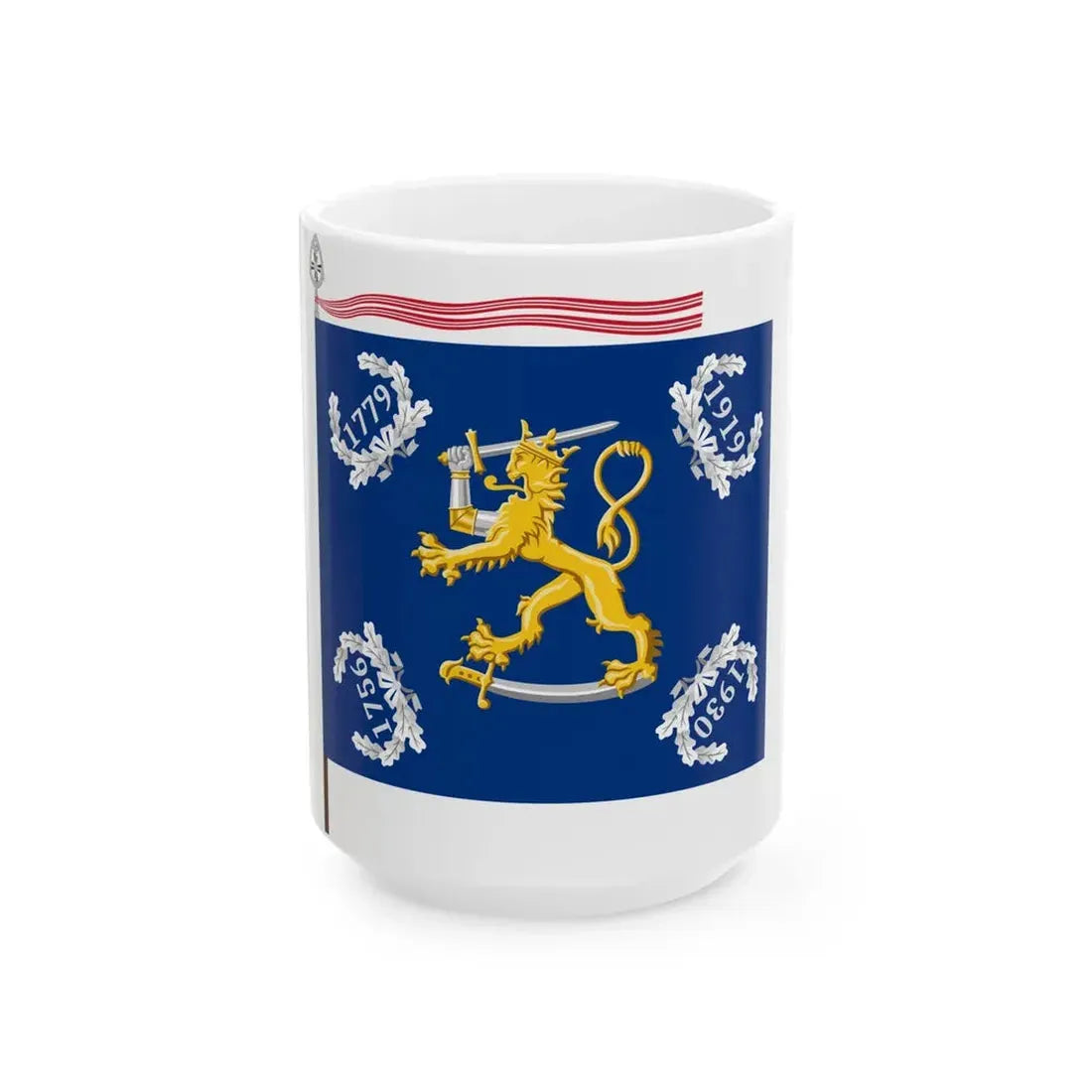 Merisotakoulun lippu (Finland) White Coffee Mug 15oz - Go Mug Yourself