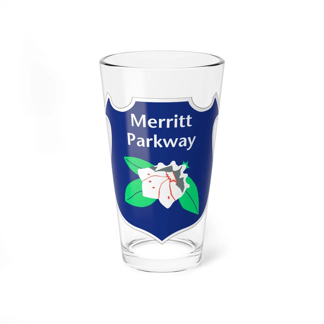 Merritt Pkwy Shield (Connecticut) (Road Sign) Pint Glass 16oz - Go Mug Yourself