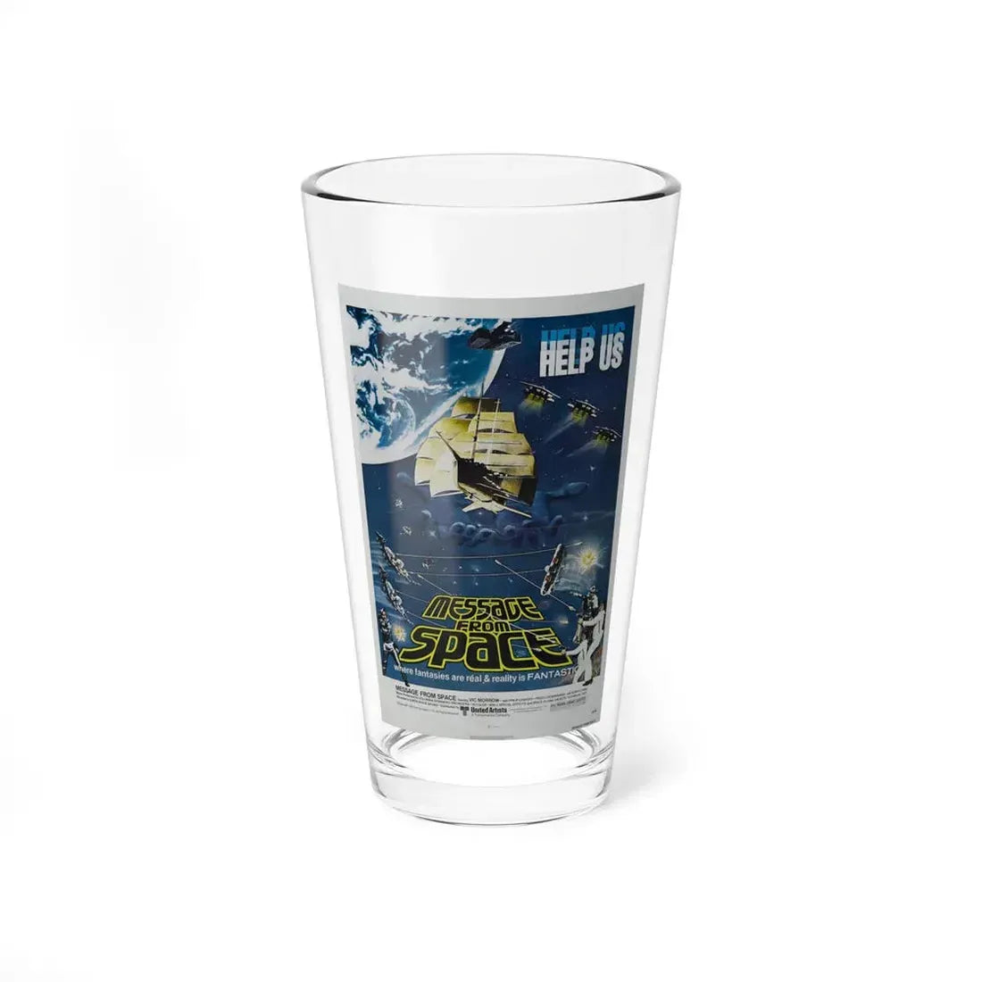MESSAGE FROM SPACE 1978 Movie Poster - Pint Glass 16oz 16oz - Go Mug Yourself