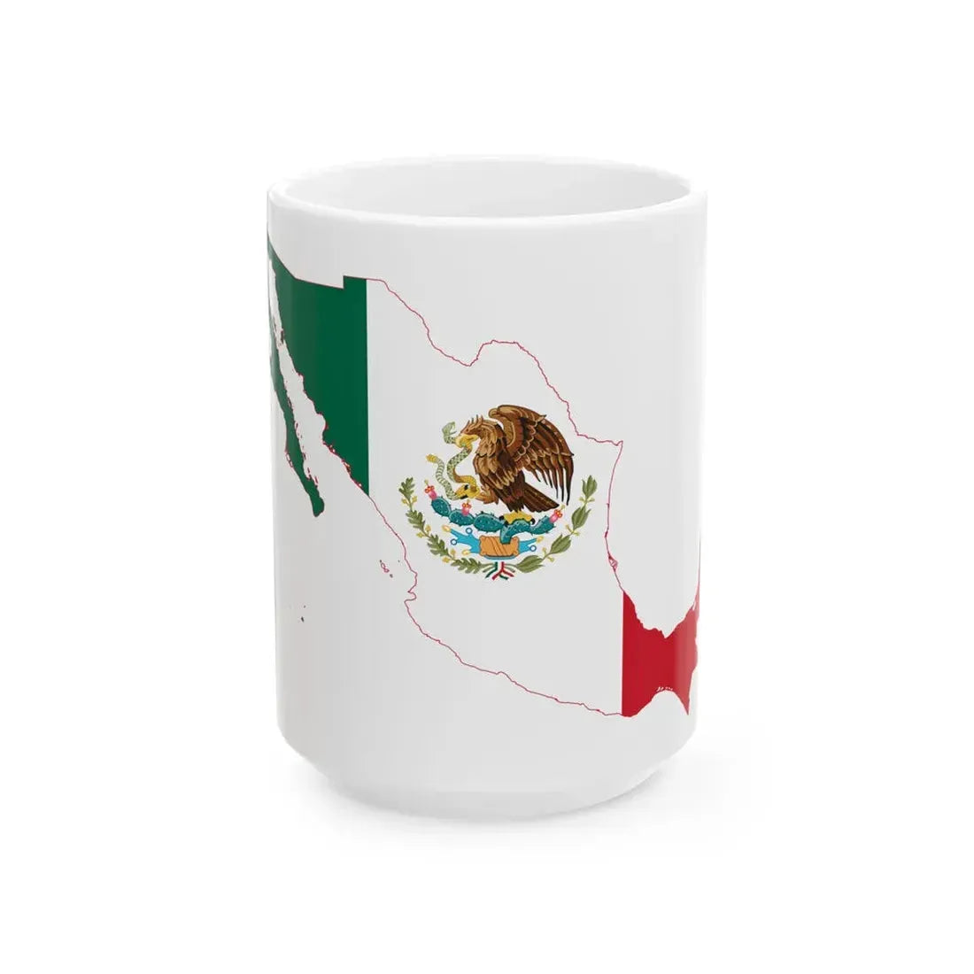 Mexico Flag Map (Mexico) White Coffee Mug 15oz - Go Mug Yourself