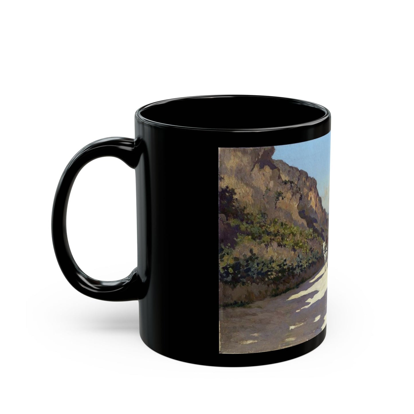 Michele Cortegiani (1857-1928) Veduta di Palermo - Black Coffee Mug-Go Mug Yourself