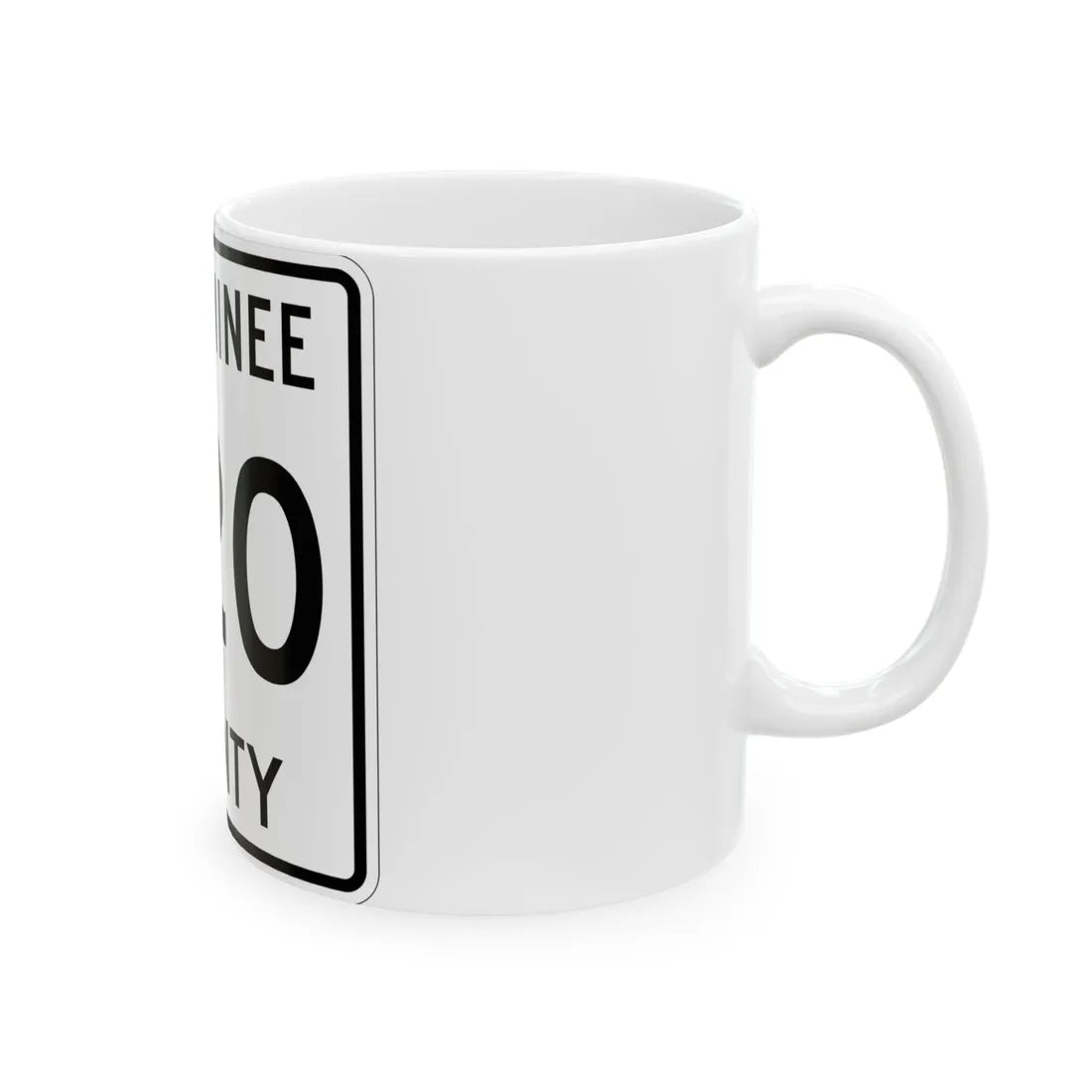 Michigan 320 Menominee County (Michigan) (Road Sign) White Coffee Mug - Go Mug Yourself