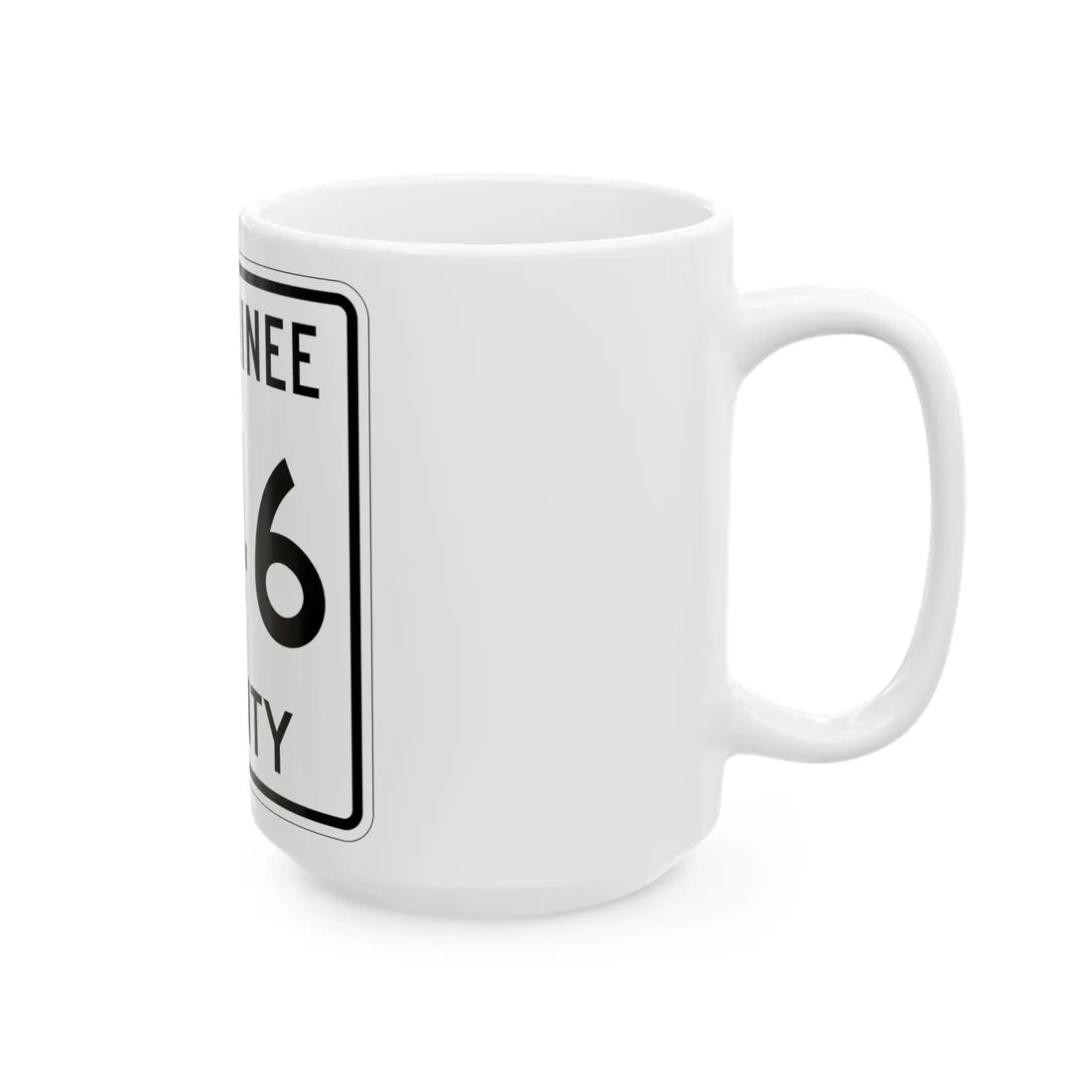 Michigan 346 Menominee County (Michigan) (Road Sign) White Coffee Mug - Go Mug Yourself