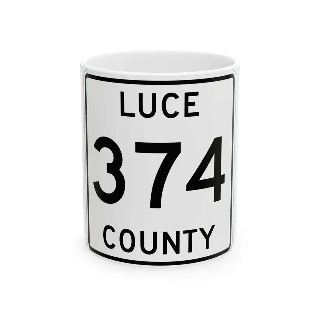 Michigan 374 Luce County (Michigan) (Road Sign) White Coffee Mug 11oz - Go Mug Yourself