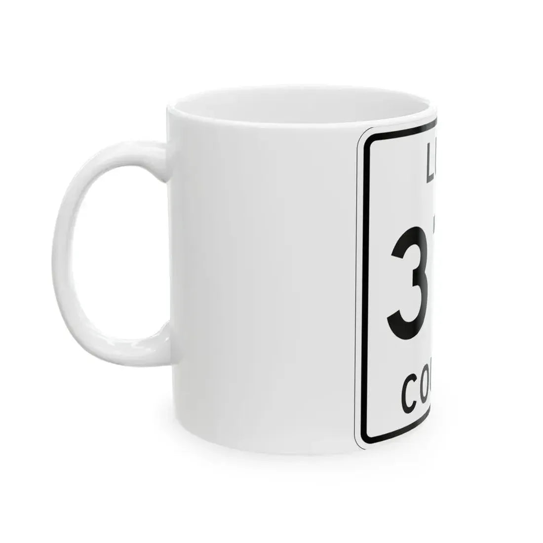 Michigan 377 Luce County (Michigan) (Road Sign) White Coffee Mug - Go Mug Yourself