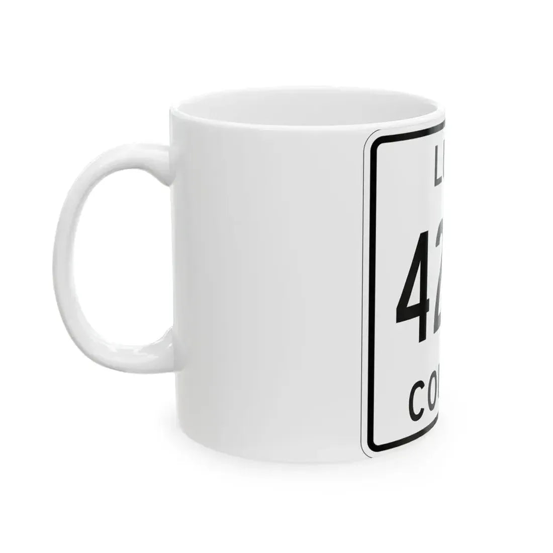 Michigan 428W Luce County (Michigan) (Road Sign) White Coffee Mug - Go Mug Yourself