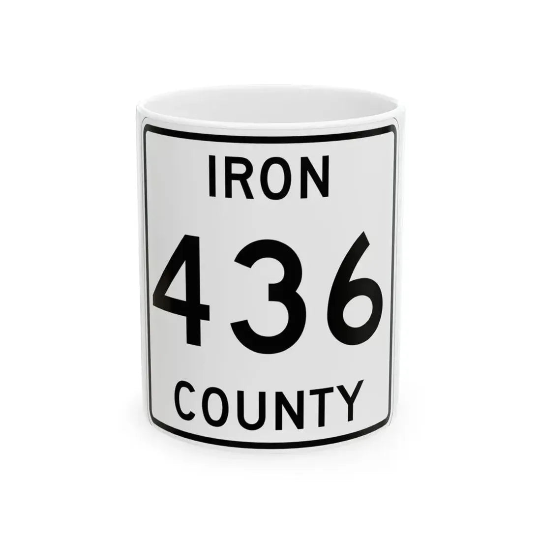 Michigan 436 Iron County (Michigan) (Road Sign) White Coffee Mug 11oz - Go Mug Yourself