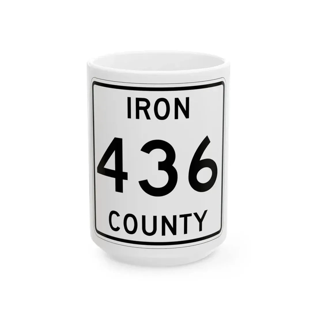 Michigan 436 Iron County (Michigan) (Road Sign) White Coffee Mug 15oz - Go Mug Yourself