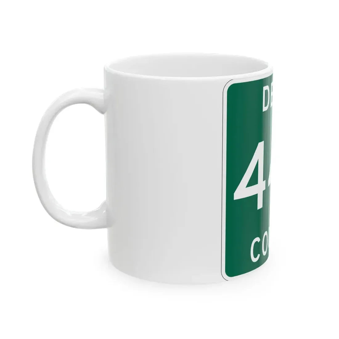 Michigan 442 Delta County (Michigan) (Road Sign) White Coffee Mug - Go Mug Yourself