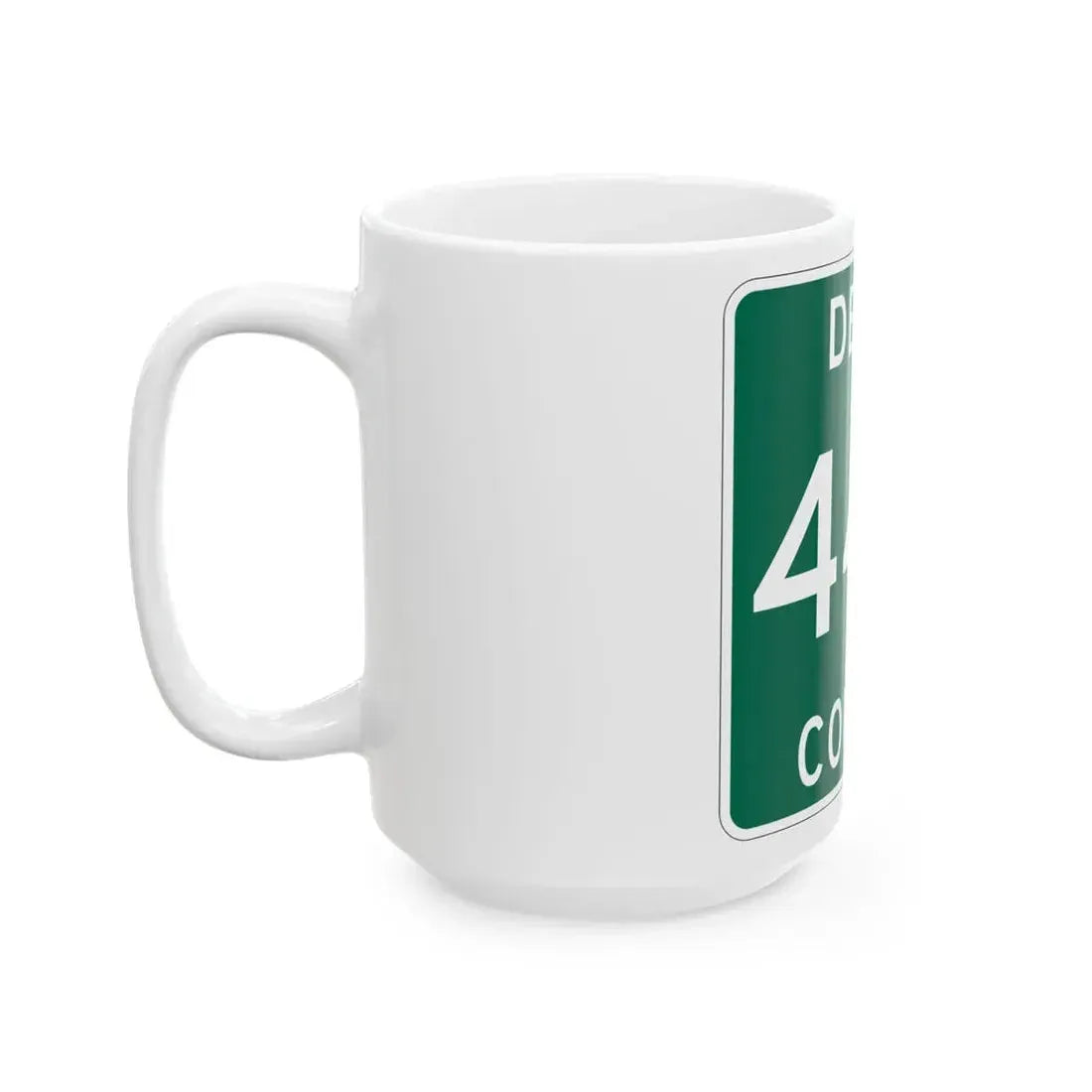Michigan 442 Delta County (Michigan) (Road Sign) White Coffee Mug - Go Mug Yourself