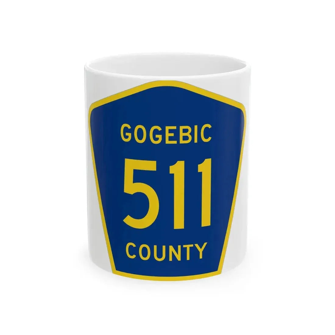 Michigan 511 Gogebic County (Michigan) (Road Sign) White Coffee Mug 11oz - Go Mug Yourself