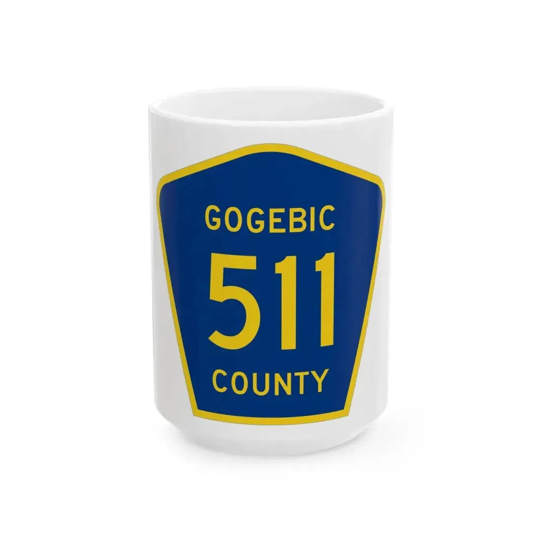 Michigan 511 Gogebic County (Michigan) (Road Sign) White Coffee Mug 15oz - Go Mug Yourself