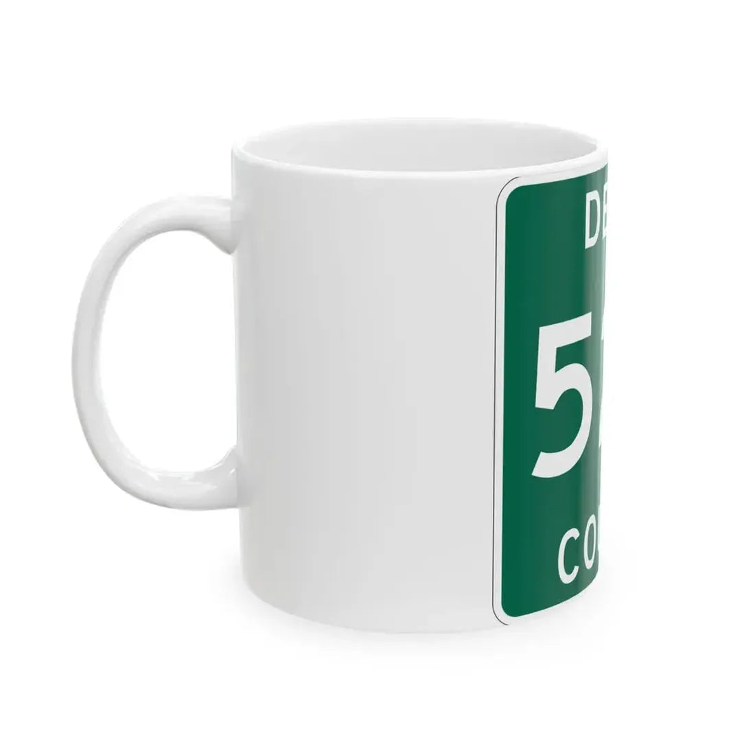 Michigan 529 Delta County (Michigan) (Road Sign) White Coffee Mug - Go Mug Yourself