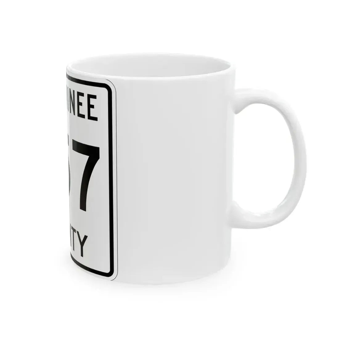 Michigan 557 Menominee County (Michigan) (Road Sign) White Coffee Mug - Go Mug Yourself