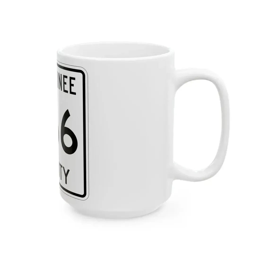 Michigan 566 Menominee County (Michigan) (Road Sign) White Coffee Mug - Go Mug Yourself