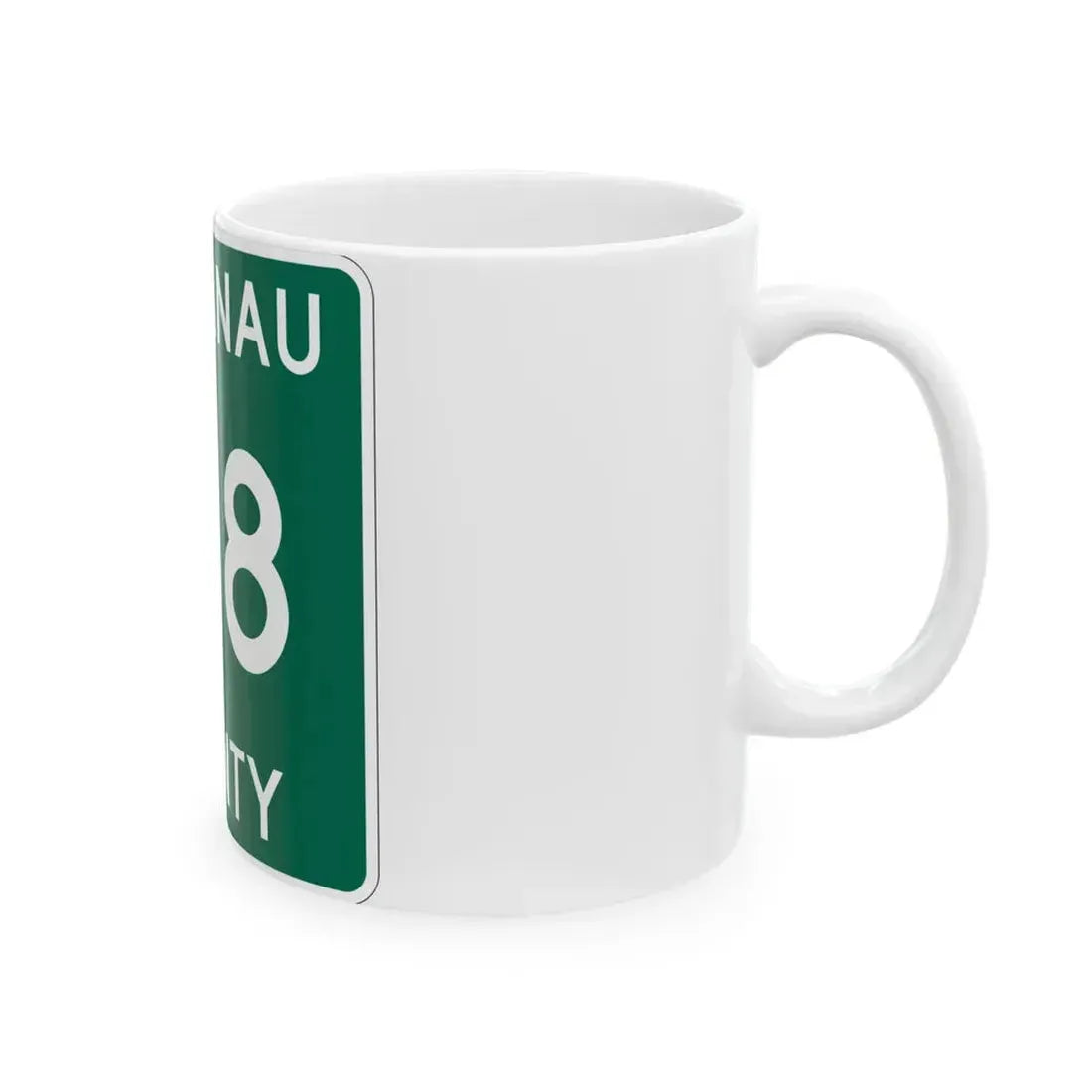 Michigan 618 Leelanau County (Michigan) (Road Sign) White Coffee Mug - Go Mug Yourself