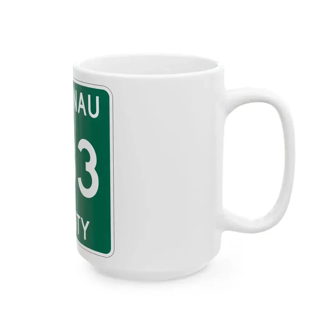 Michigan 633 Leelanau County (Michigan) (Road Sign) White Coffee Mug - Go Mug Yourself
