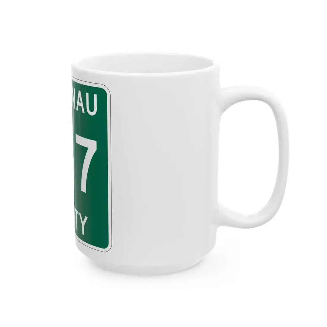 Michigan 637 Leelanau County (Michigan) (Road Sign) White Coffee Mug - Go Mug Yourself