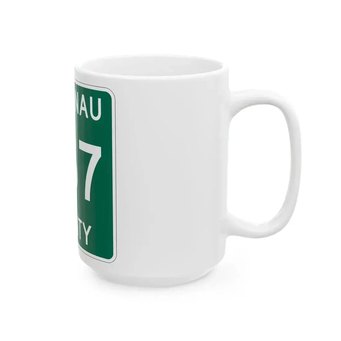 Michigan 667 Leelanau County (Michigan) (Road Sign) White Coffee Mug - Go Mug Yourself